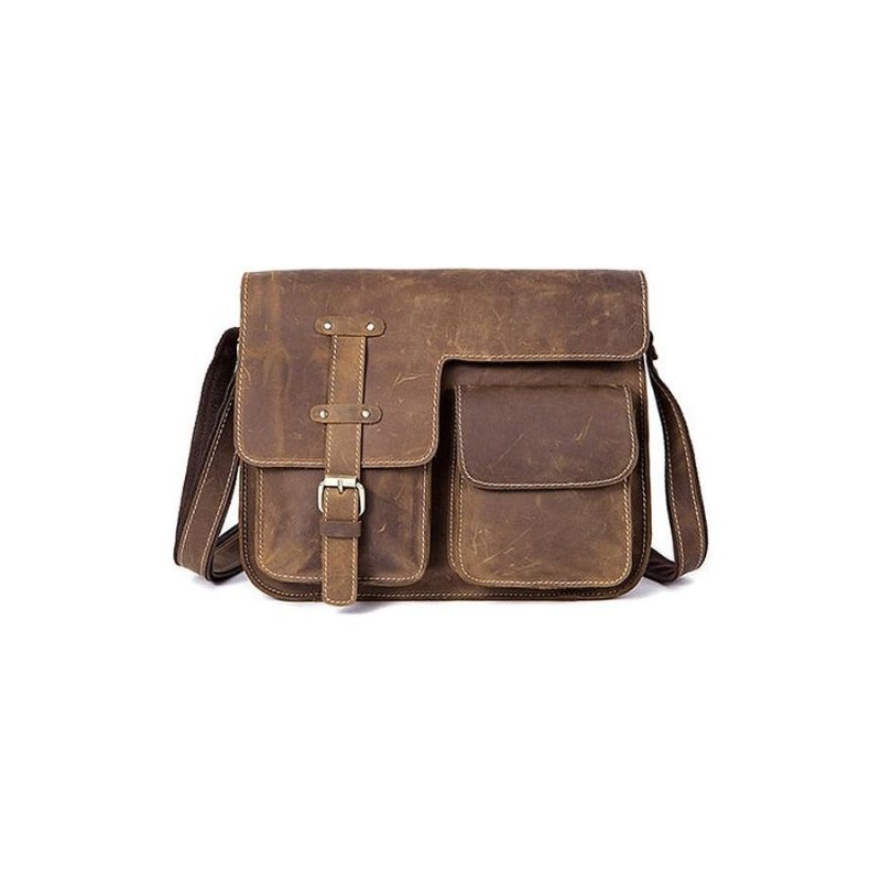 Herenaktentassen Luxe Exotisch Leer Vintage Flap Crossbody-aktentas - Koffie