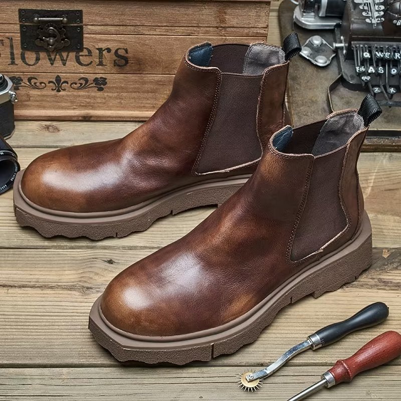 Herenlaarzen Elegance Slip-on Enkellaarzen - Koffie