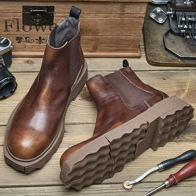 Herenlaarzen Elegance Slip-on Enkellaarzen - Koffie