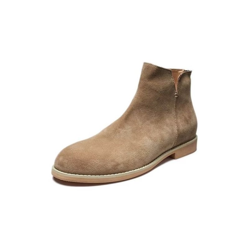 Herenlaarzen Elegante Koeienhuid Slip-on Enkellaarsjes