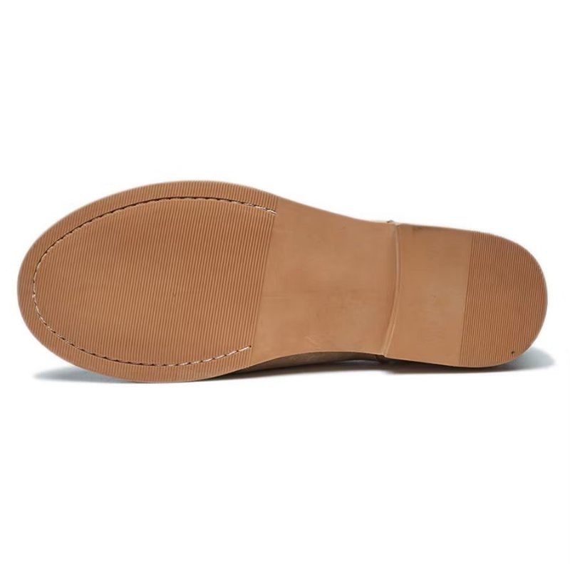 Herenlaarzen Elegante Koeienhuid Slip-on Enkellaarsjes - Khaki