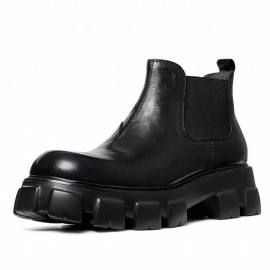 Herenlaarzen Elegante Vintage Koeienhuid Martin Boots Met Korte Ritssluiting