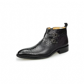 Herenlaarzen Luxe Serpent Rits Enkel Business Dress Schoenen