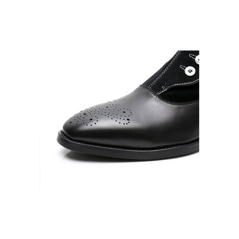 Herenlaarzen Regal Alligator Texture Wingtip-enkellaarzen - Zwart