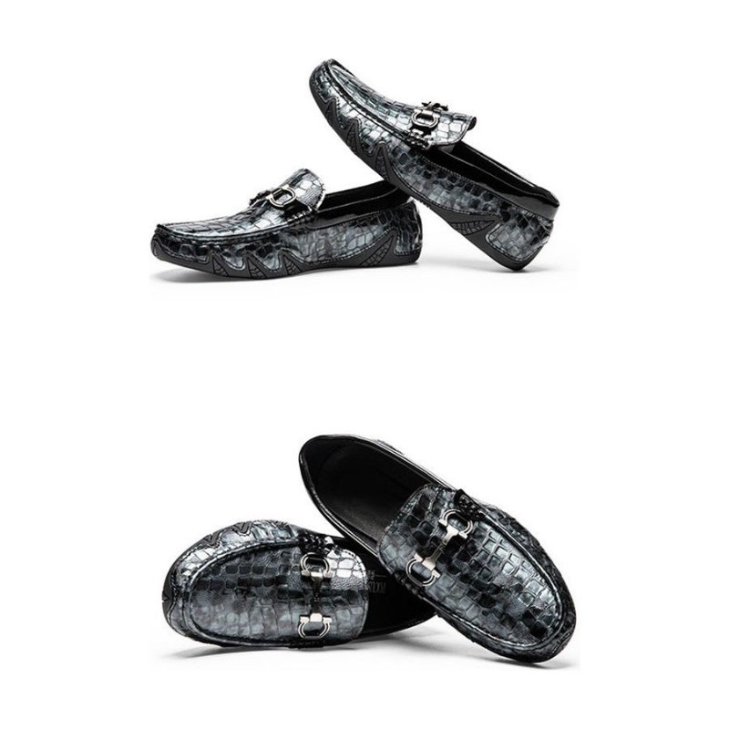 Herenloafers Alligator Instaploafers - Blauw