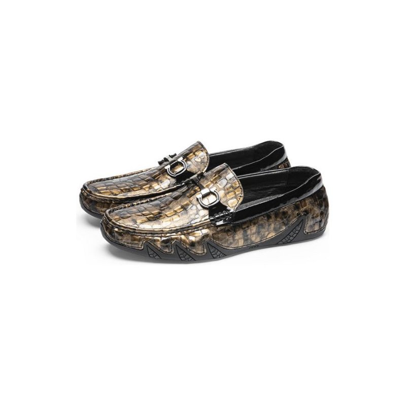 Herenloafers Alligator Instaploafers - Goud