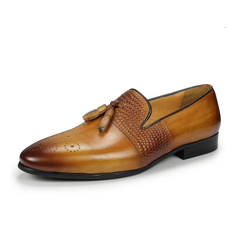 Herenloafers Croc-patroon Luxe Instaploafers - Bruin