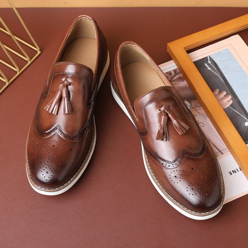 Herenloafers Kwastje Decor Trouwjurk Schoenen - Zwart