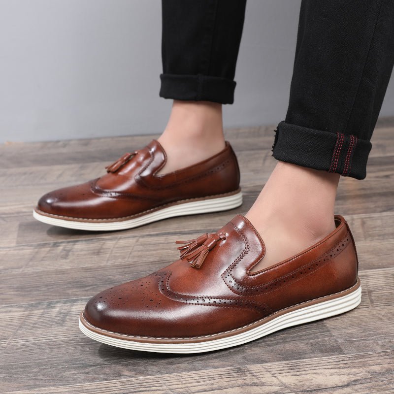 Herenloafers Kwastje Decor Trouwjurk Schoenen - Zwart