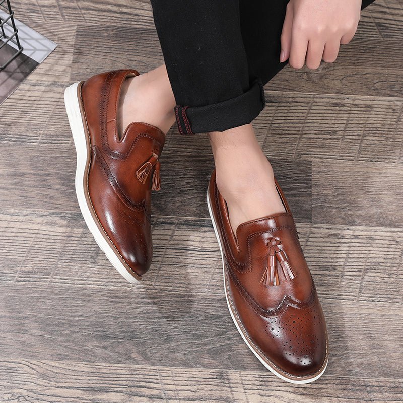 Herenloafers Kwastje Decor Trouwjurk Schoenen - Zwart