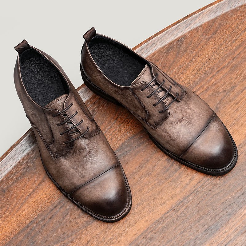 Herenloafers Leren Elegante Derbyschoenen - Kameel