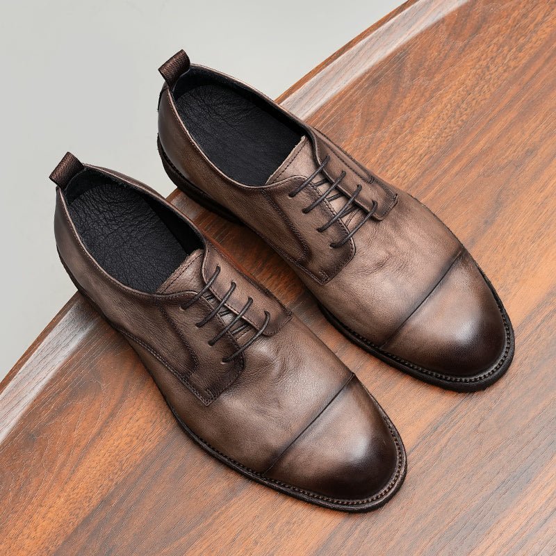 Herenloafers Leren Elegante Derbyschoenen - Kameel