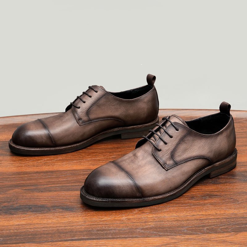 Herenloafers Leren Elegante Derbyschoenen - Kameel