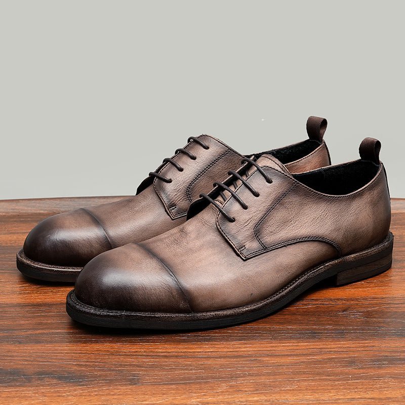 Herenloafers Leren Elegante Derbyschoenen - Kameel