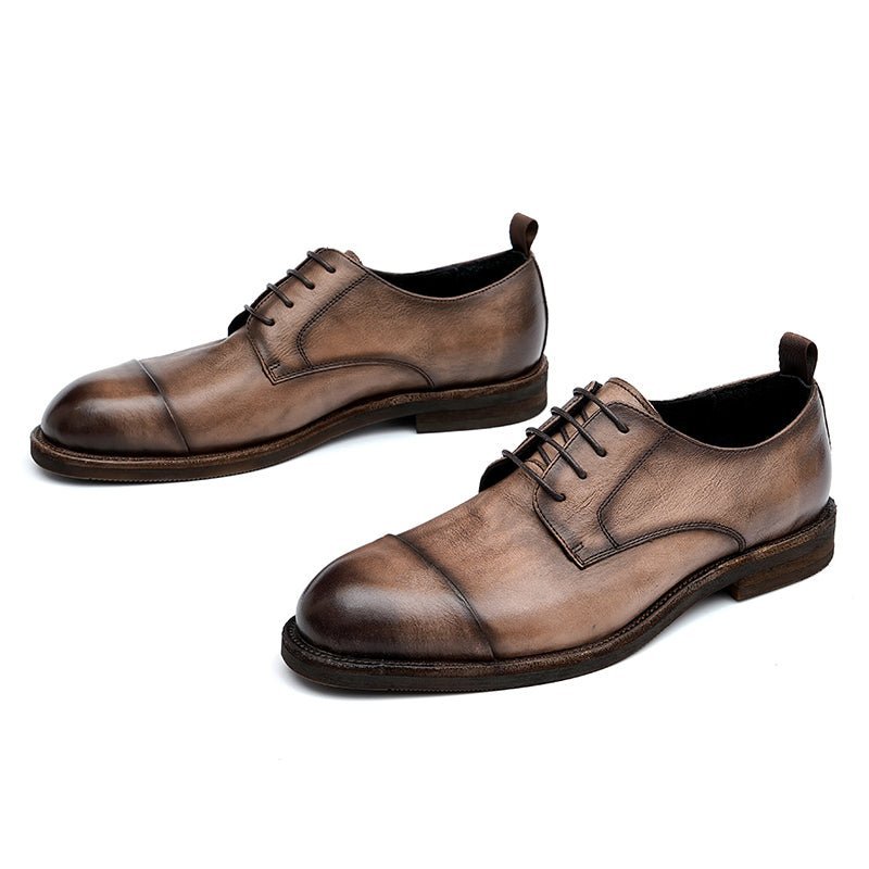 Herenloafers Leren Elegante Derbyschoenen - Kameel