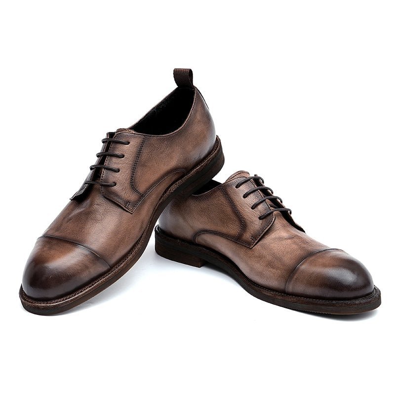 Herenloafers Leren Elegante Derbyschoenen - Kameel