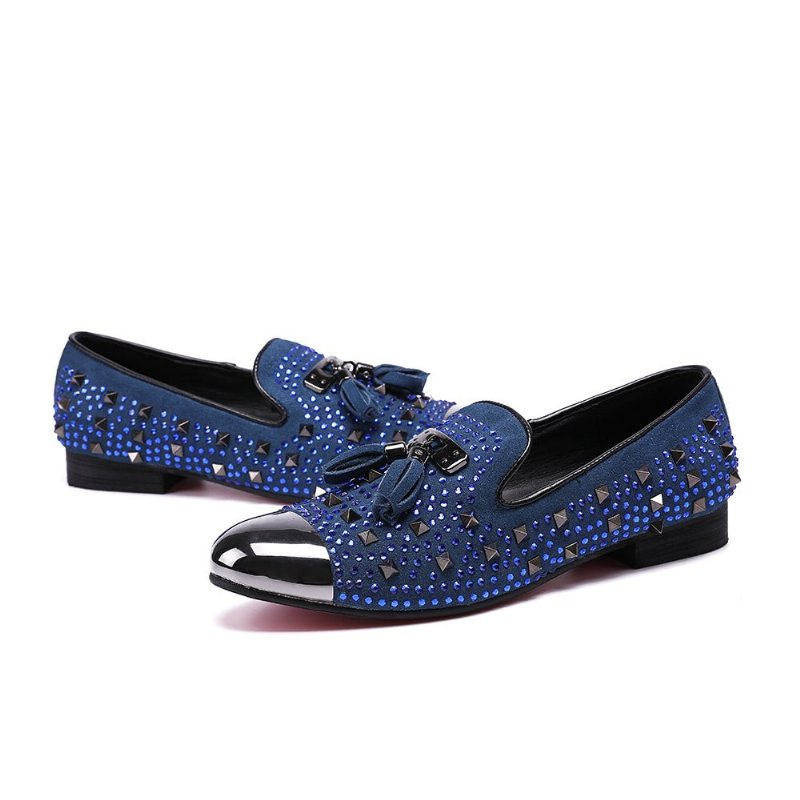 Herenloafers Loafers Met Klinknageldetail - Blauw