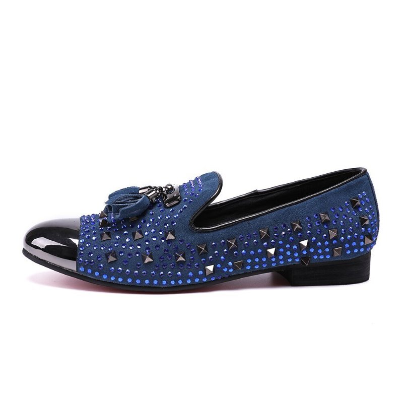 Herenloafers Loafers Met Klinknageldetail - Blauw