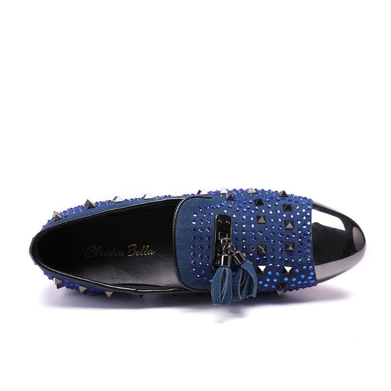 Herenloafers Loafers Met Klinknageldetail - Blauw