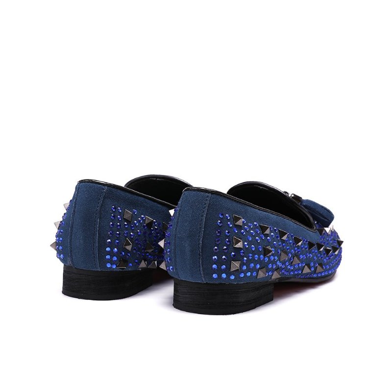 Herenloafers Loafers Met Klinknageldetail - Blauw