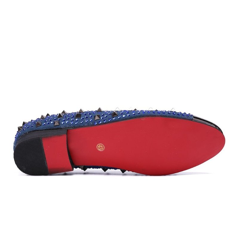 Herenloafers Loafers Met Klinknageldetail - Blauw