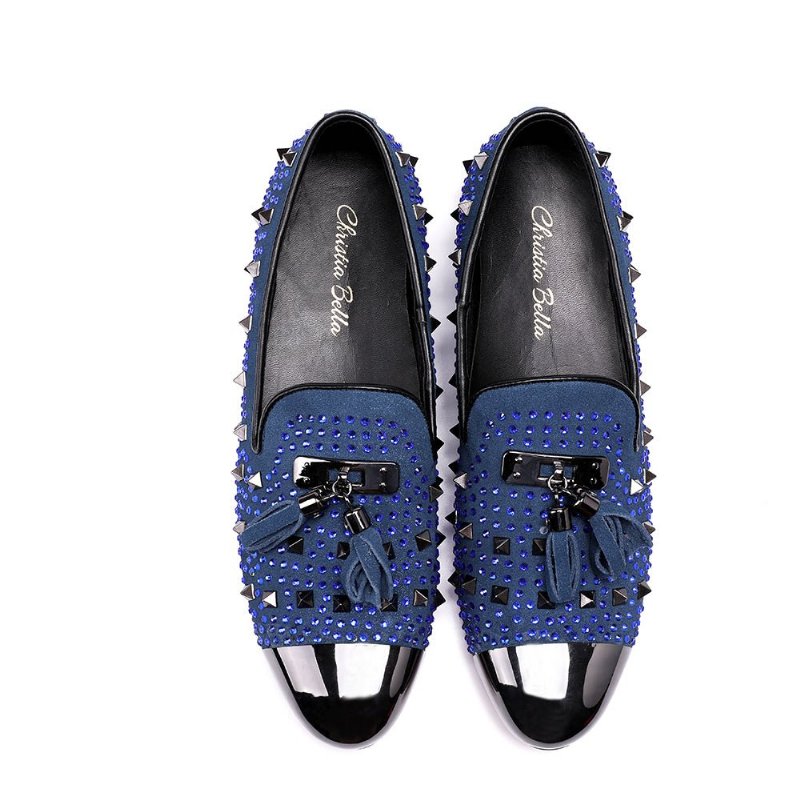 Herenloafers Loafers Met Klinknageldetail - Blauw