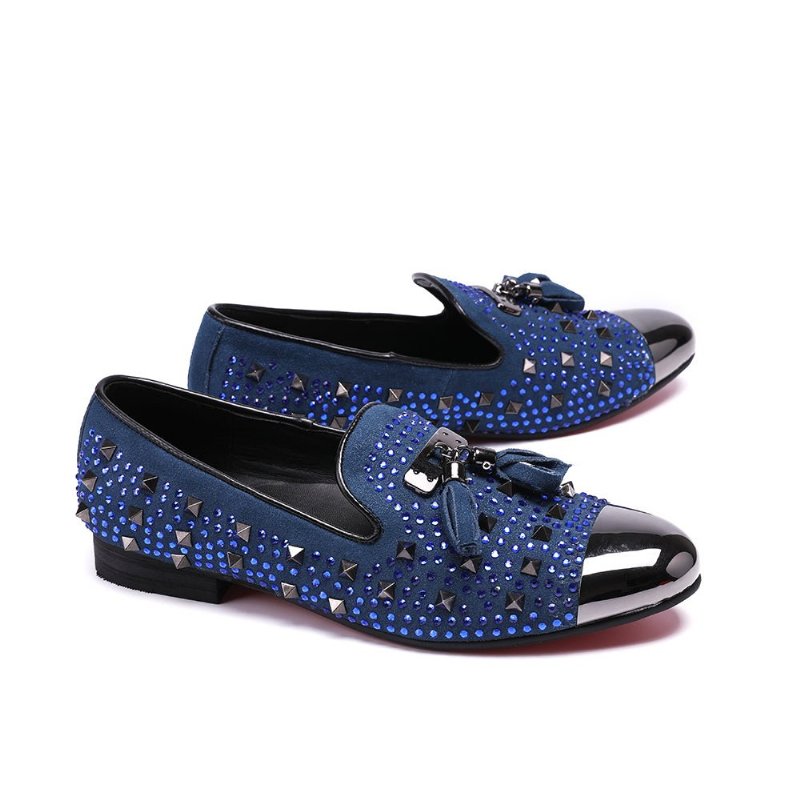 Herenloafers Loafers Met Klinknageldetail - Blauw