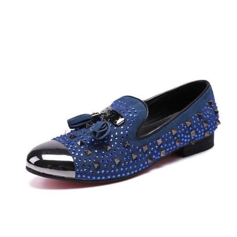 Herenloafers Loafers Met Klinknageldetail - Blauw