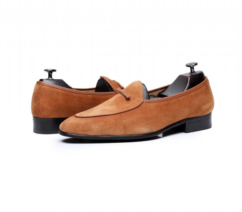 Herenloafers Loafers Rundleer - Kameel