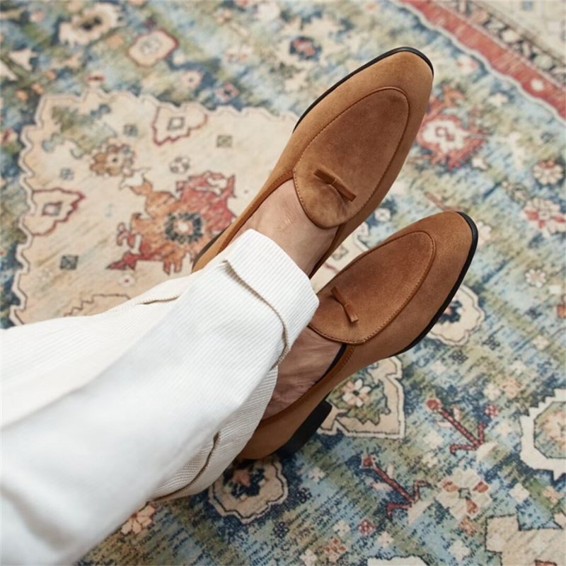 Herenloafers Loafers Rundleer - Kameel