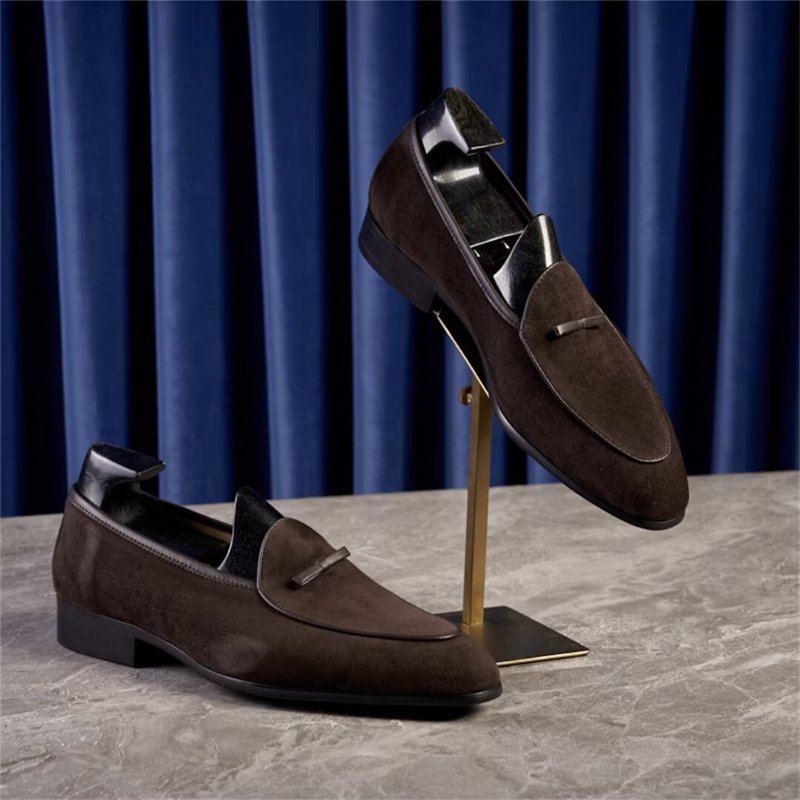 Herenloafers Loafers Rundleer - Kameel