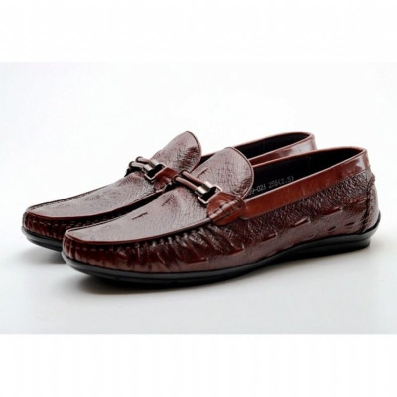 Herenloafers Luxe Croctex Lederen Brogueloafers - Rood