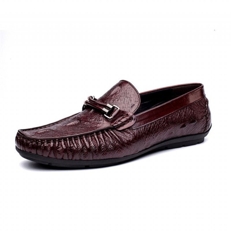 Herenloafers Luxe Croctex Lederen Brogueloafers - Rood