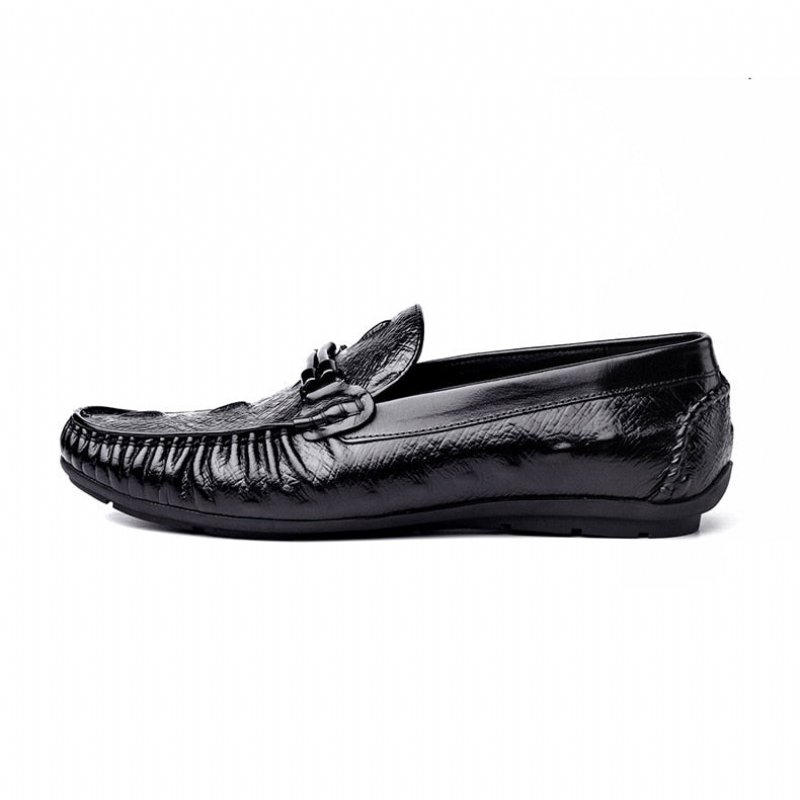 Herenloafers Luxe Croctex Lederen Brogueloafers - Zwart