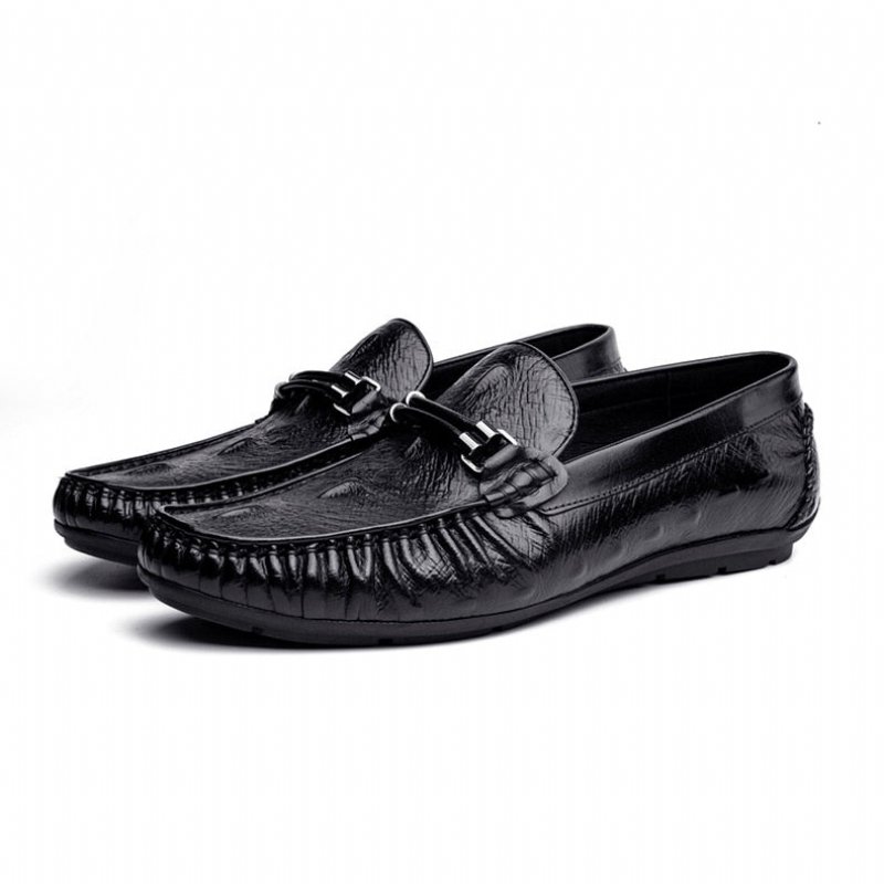 Herenloafers Luxe Croctex Lederen Brogueloafers - Zwart