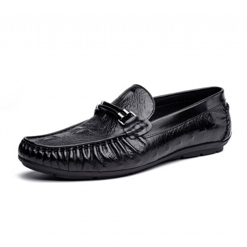 Herenloafers Luxe Croctex Lederen Brogueloafers - Zwart