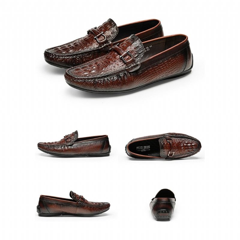 Herenloafers Luxe Croctex Waterdichte Instaploafers - Rood