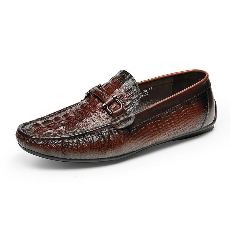 Herenloafers Luxe Croctex Waterdichte Instaploafers - Rood