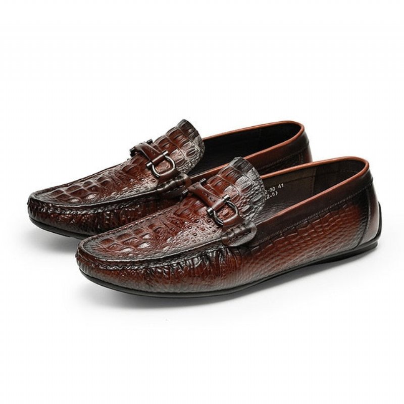 Herenloafers Luxe Croctex Waterdichte Instaploafers - Rood