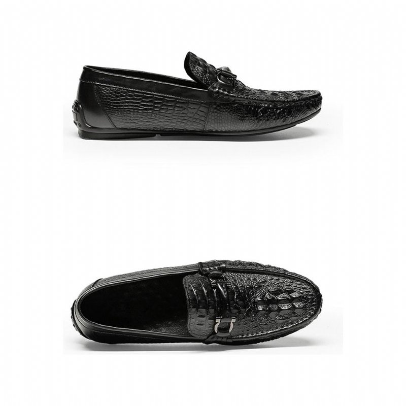 Herenloafers Luxe Croctex Waterdichte Instaploafers - Zwart