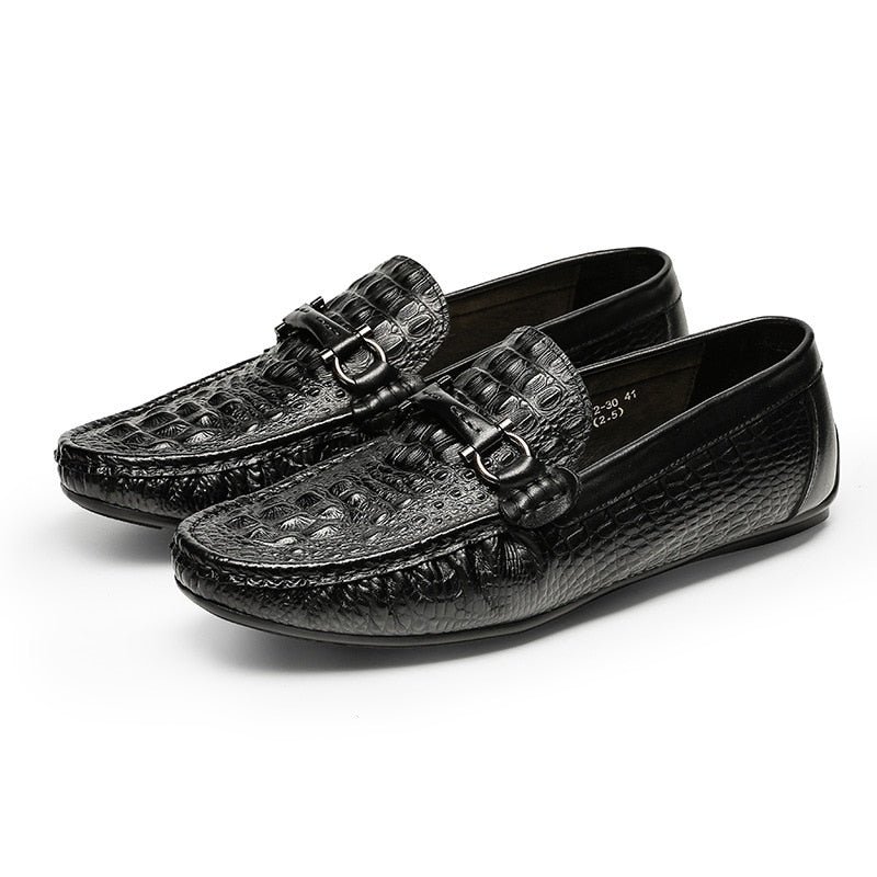 Herenloafers Luxe Croctex Waterdichte Instaploafers - Zwart