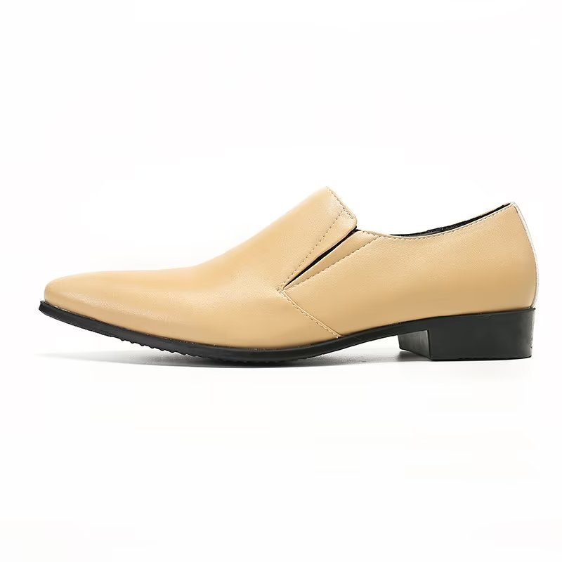 Herenloafers Luxe Glad Leer Elegante Instappers - Beige