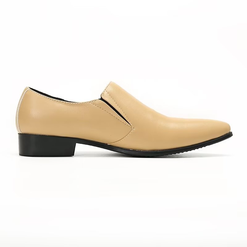 Herenloafers Luxe Glad Leer Elegante Instappers - Beige