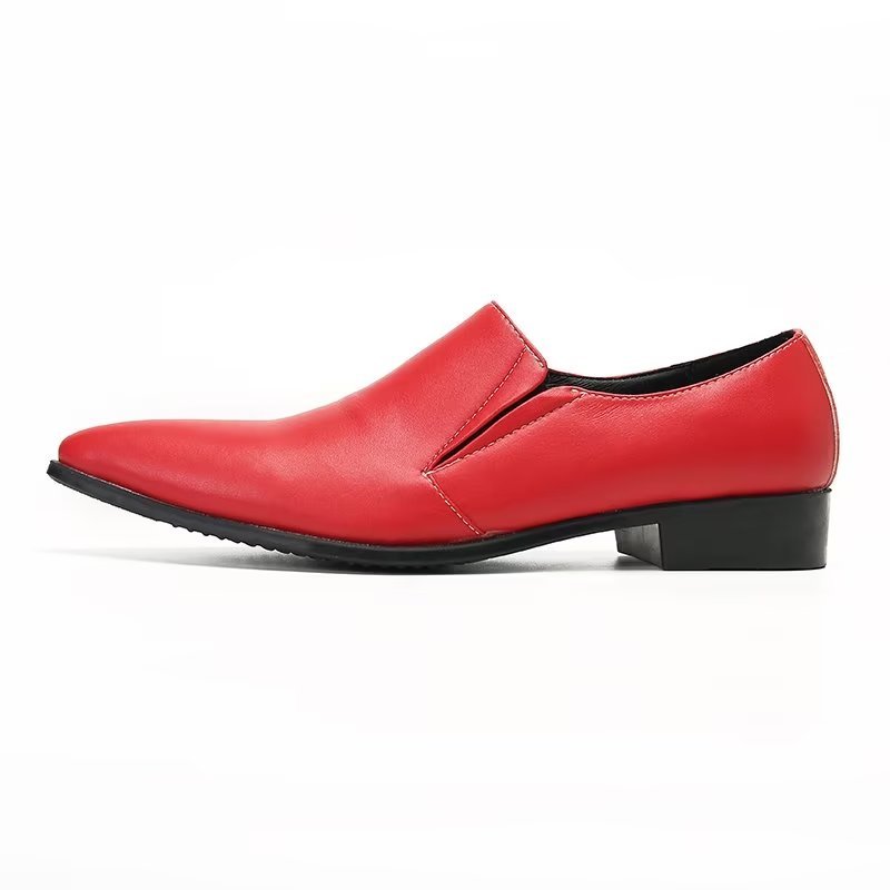 Herenloafers Luxe Glad Leer Elegante Instappers - Rood