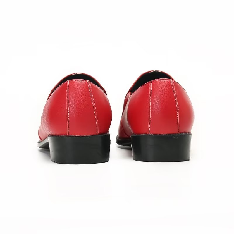 Herenloafers Luxe Glad Leer Elegante Instappers - Rood