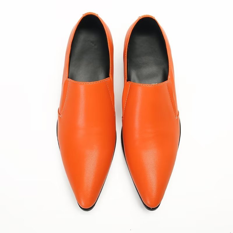 Herenloafers Luxe Glad Leer Elegante Instappers - Oranje