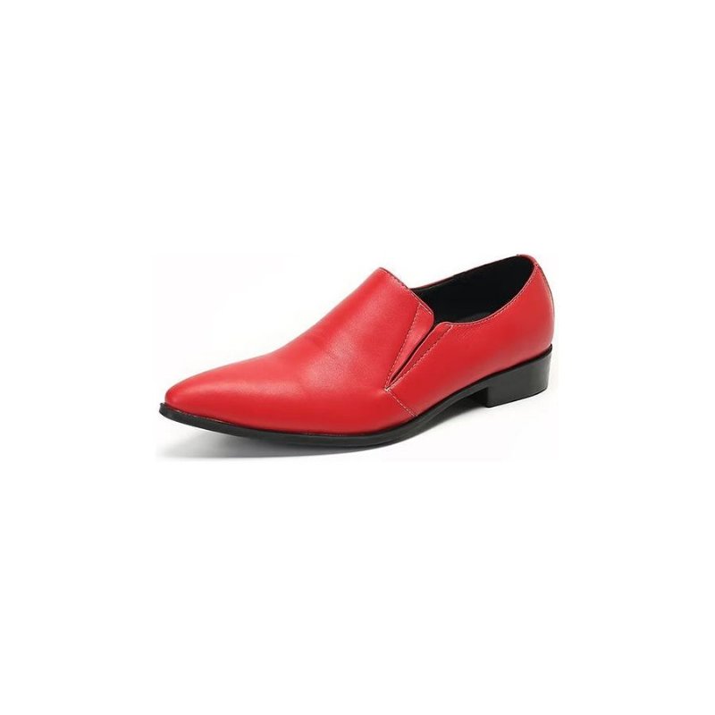 Herenloafers Luxe Glad Leer Elegante Instappers - Rood