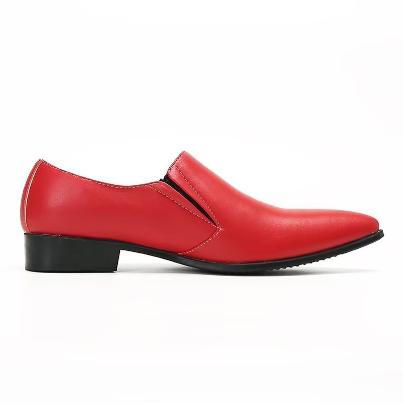 Herenloafers Luxe Glad Leer Elegante Instappers - Rood