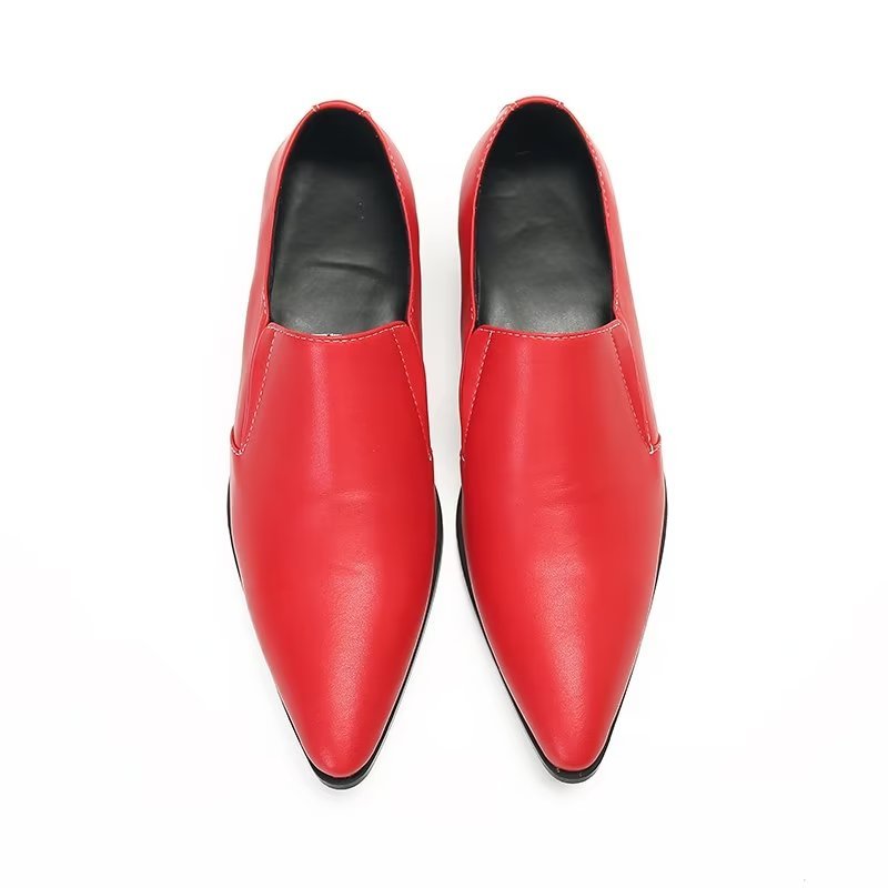 Herenloafers Luxe Glad Leer Elegante Instappers - Rood