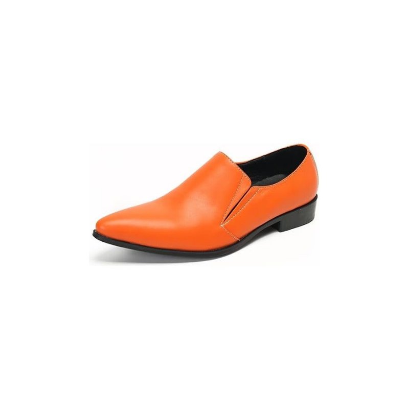 Herenloafers Luxe Glad Leer Elegante Instappers - Oranje